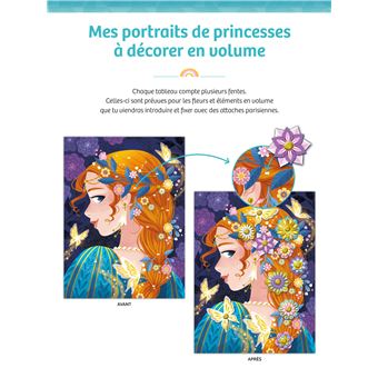 Mes portraits de Princesses à décorer en volume - boîte avec accessoires
