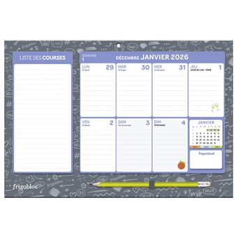 Frigobloc Hebdomadaire Compact 2026  - Calendrier Compact / sem (de janv. à déc. 2026)
