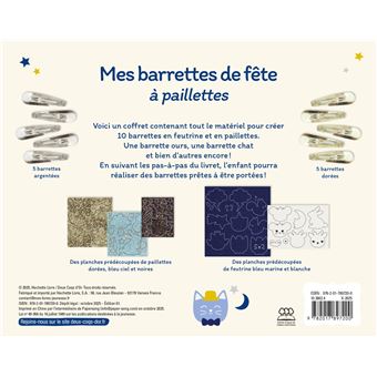 Mes barrettes de fête à paillettes - coffret avec accessoires