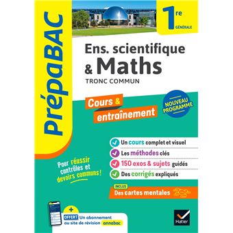 Prépabac - Maths & enseignement scientifique (tronc commun) 1re générale - 1