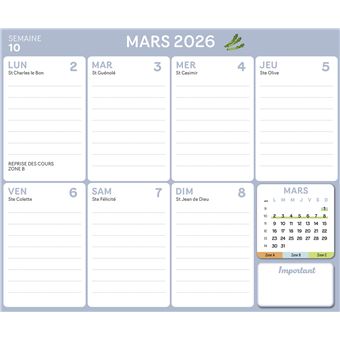 Mini Frigobloc Hebdomadaire Air fryer 2026  - Calendrier Compact / sem (de janv. à déc. 2026)