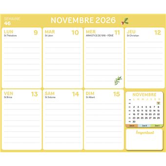 Mini Frigobloc Hebdomadaire Air fryer 2026  - Calendrier Compact / sem (de janv. à déc. 2026)