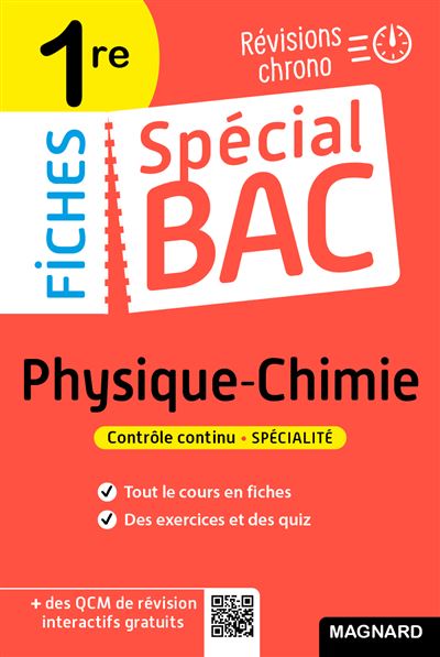 Spécial Bac Fiches Physique Chimie 1re Bac 2026 Tout le programme en 51 fiches, mémos, schémas bilans, exercices et QCM - Christian Mariaud - Magnard - broché - Scolaire / Universitaire