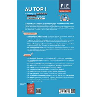 FLE. Français langue étrangère. AU TOP ! Objectif A2+