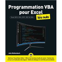 Programmation VBA pour Excel 2024 pour les Nuls