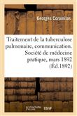 Traitement de la tuberculose pulmonaire au moyen d'inhalations de sulfure de carbone