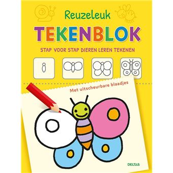 Reuzeleuk tekenblok - Stap voor stap dieren leren tekenen - 1