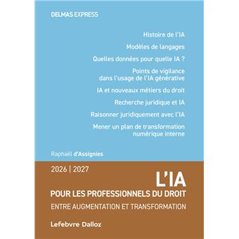 L'intelligence artificielle pour les professionnels du droit - Entre augmentation et transformation - 1