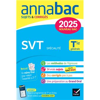 Annales du bac Annabac 2025 SVT Tle générale (spécialité) - 1