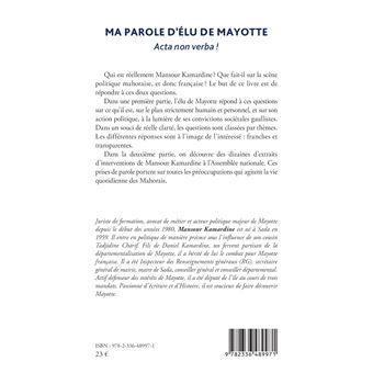 Ma parole d’élu de Mayotte