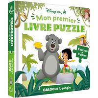 DISNEY BABY - Mon Premier Livre Puzzle - 5 puzzles 4 pièces - Baloo et la Jungle