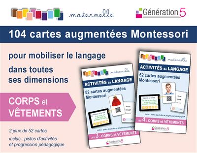 104 cartes augmentées Montessori Corps et Vêtements