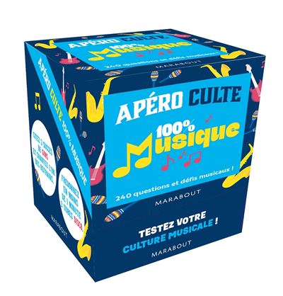 Apéro culte - 100% musique - Fabrice Pinel - Marabout - Boîte ou accessoire - Jeux livres objets