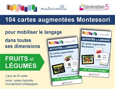 104 cartes augmentées Montessori Fruits et Légumes