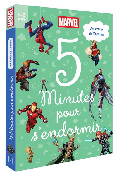 MARVEL - 5 minutes pour s'endormir - Au coeur de l'action -  Walt Disney Company - Hachette Disney - broché - Album jeunesse