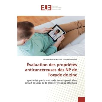 Évaluation des propriétés anticancéreuses des NP de l'oxyde de zinc - 1