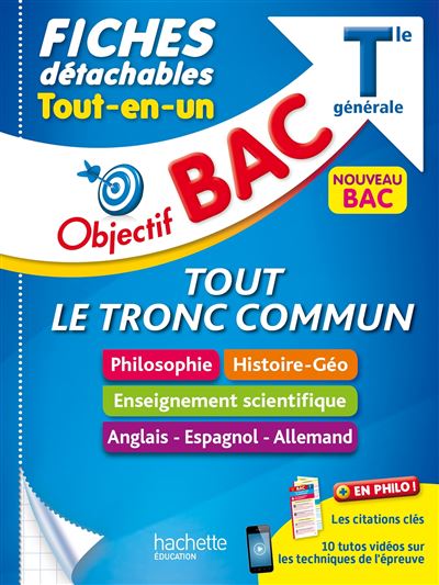Objectif BAC Fiches détachables enseignements communs Terminale - Arnaud Leonard - Hachette Education - broché - Scolaire / Universitaire - Hachette Education