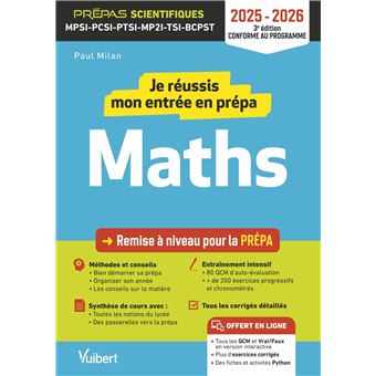 Je réussis mon entrée en prépa scientifique. Mathématiques 2025-2026 - 1