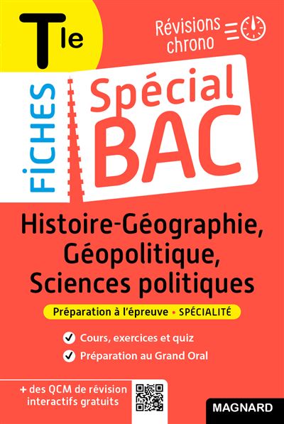 Spécial Bac Fiches Histoire-Géo, Géopolitique, Sciences Po Tle Bac 2024 Tout le programme en 55 fiches, cours ultra-visuel, schémas bilans, exercices, quiz et Grand oral - Nicolas Verlaque - Magnard - broché - Scolaire / Universitaire - Magnard