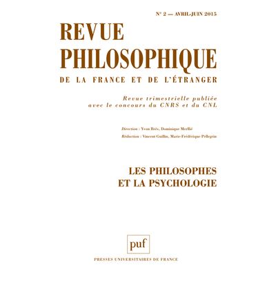 Revue philosophique 2015, t. 140 (2) Les philosophes et la p
