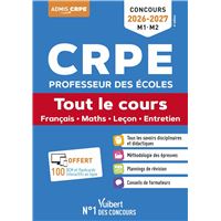 CRPE 2026-2027- Tout le cours (M1 et M2) + QCM et flashcards interactifs