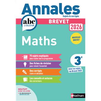 Annales Brevet 2026 Maths - Corrigé