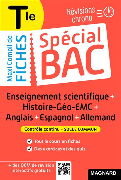 Spécial Bac Maxi Compil de Fiches contrôle continu Tle Bac 2026 Tout le programme en 191 fiches, cours ultra-visuel, mémos, schémas bilans, exercices et QCM - Nadine Daboval - Magnard - broché - Scolaire / Universitaire - Magnard