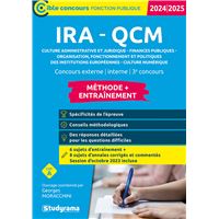 IRA – QCM – Méthode + Entraînement (Catégorie A – Concours 2024-2025)
