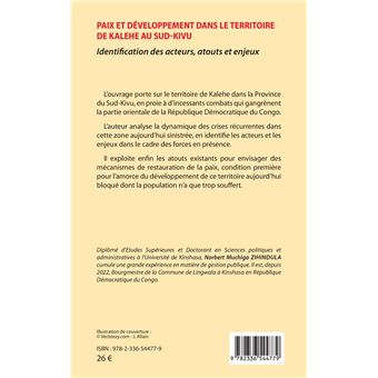 Paix et développement dans le territoire de Kalehe au Sud-Kivu