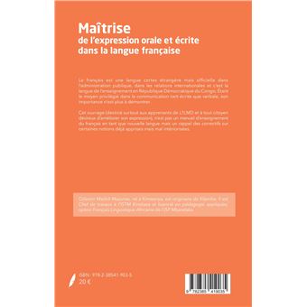 Maîtrise de l'expression orale et écrite dans la langue française