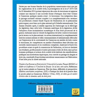 La politique criminelle du Cameroun dans la lutte contre le terrorisme