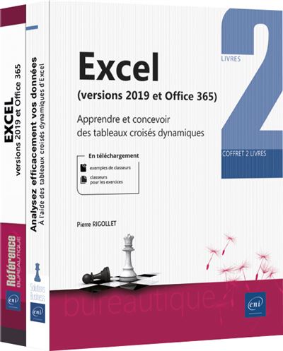 Excel (versions 2019 et Microsoft 365) - Coffret de 2 livres : Apprendre et concevoir des tableaux c -  Collectif, Pierre RIGOLLET - Coffret