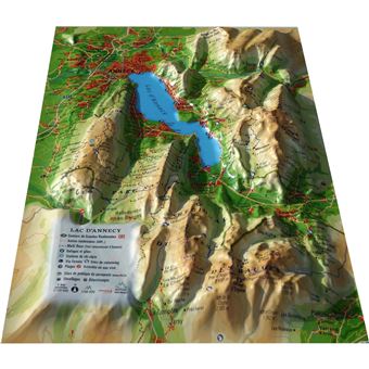 Carte en relief du lac d'annecy - 1