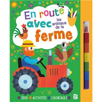 En route avec les animaux de la ferme (livre avec feutre)