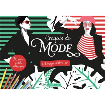 Cartes postales à colorier : Croquis de mode - 1