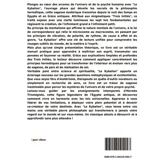 Le Kybalion : Étude sur la philosophie hermétique de l'ancienne Égypte et de l'ancienne Grèce