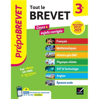 Prépabrevet Tout le nouveau brevet 2025 - 3e (toutes les matières)