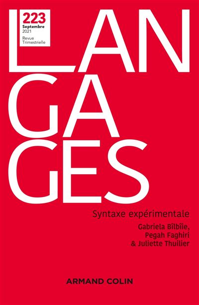 Langages Nº 223 3/2021 Syntaxe expérimentale