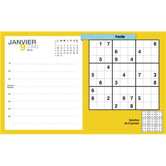 Mon calendrier éphéméride 2023 Sudoku - L'Année à Bloc (de janv. à déc.  2023) Janvier-decembre 2023 - Playbac Éditions - Achat Livre