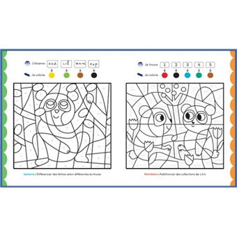 Coloriages malins - Pandas lettres et nombres - 5-6 ans GS