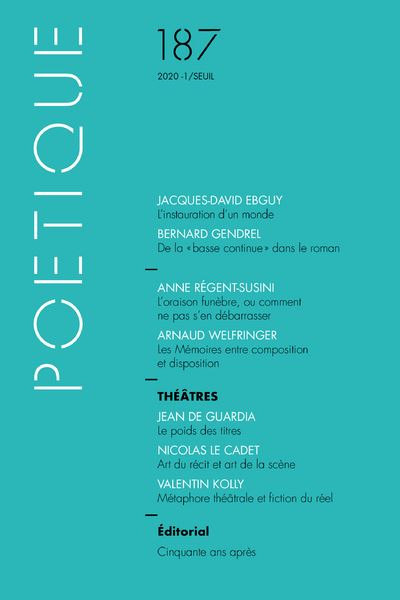 Poétique, n° 187