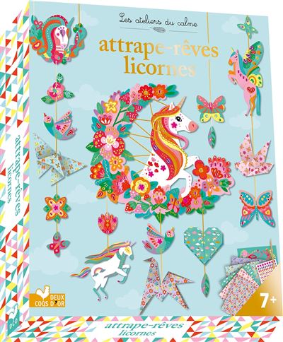 Attrape-rêves Licornes - coffret avec accessoires + 5 feuilles d'origami + 3 cartes + - Cinzia Sileo - Deux Coqs D'or - Coffret - Jeux livres objets - Deux Coqs D'or