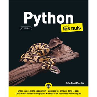 Python pour les nuls, 4e édition - John Paul Mueller - 4ème - Librairie  Eyrolles