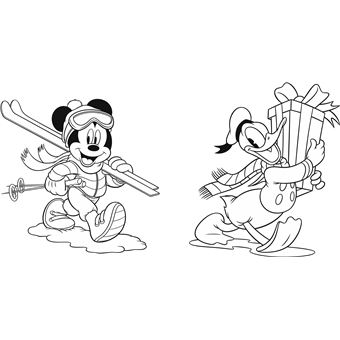 Coloriage Mickey fête Noël ! - Mickey Junior