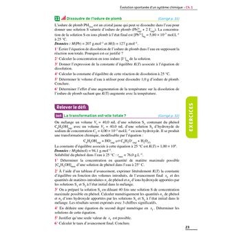 EXOS RESOLUS SPECIALITE Physique-Chimie Tle