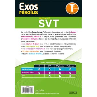 EXOS RESOLUS SPECIALITE SVT Tle