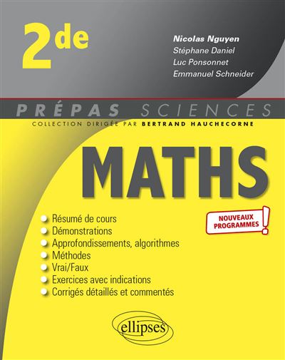 Mathématiques - 2de - 2e édition - Nicolas Nguyen - Ellipses - broché - Scolaire / Universitaire