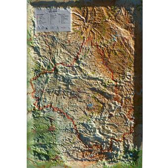 Carte en relief de l'aveyron - 1