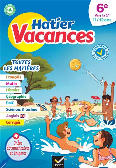 Cahier de vacances 2024 de la 6e vers la 5e