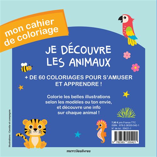 Livre de coloriage enfant – ANIMAUX – À partir d'1 an 50 grands motifs  animaux - broché - NLFBP Editions, Livre tous les livres à la Fnac